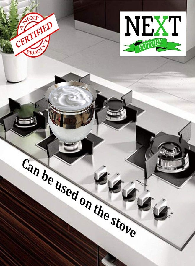 NEXT Future - 700ml, 20G Tomato/Gundu Stainless Steel Utensil/Handi/Bartan, Highly Polished Cookware & Serveware Handi Set for Kitchen with lid & knob (700ml) - Image 2